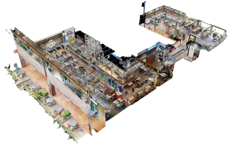 modello 3D dollhouse di una grande location per eventi